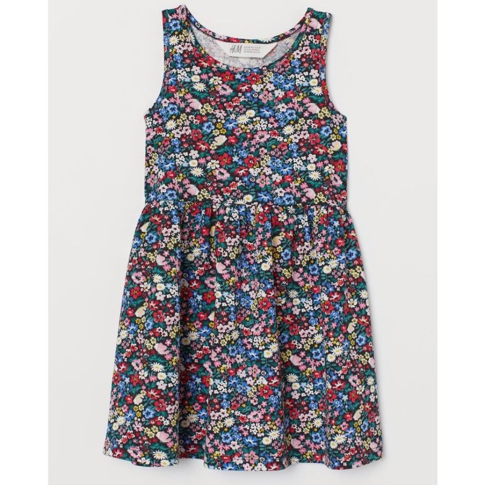 H&M Toddler Girls Floral Patterned Jersey Dress